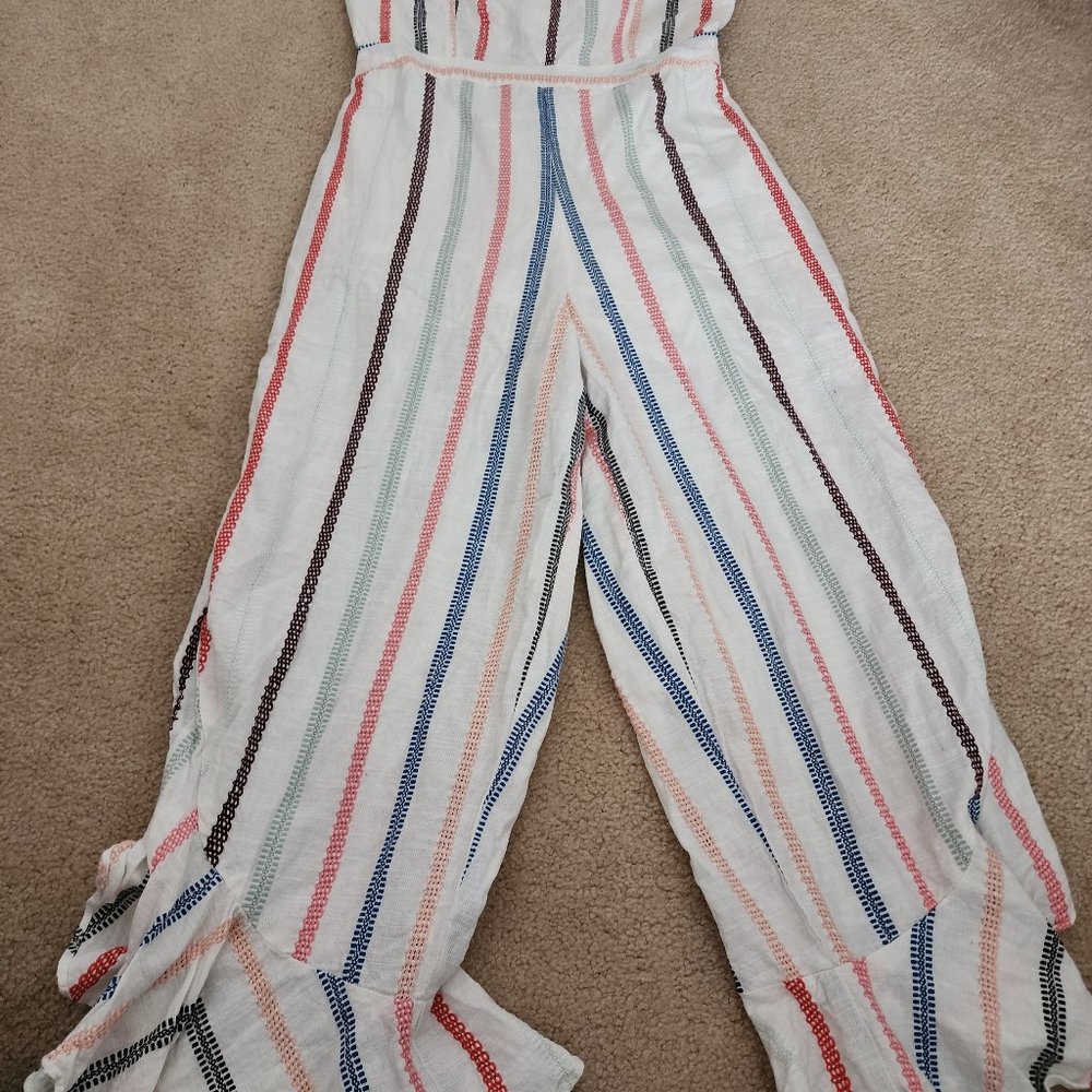 Anthropologie red Carter linen jumpsuit